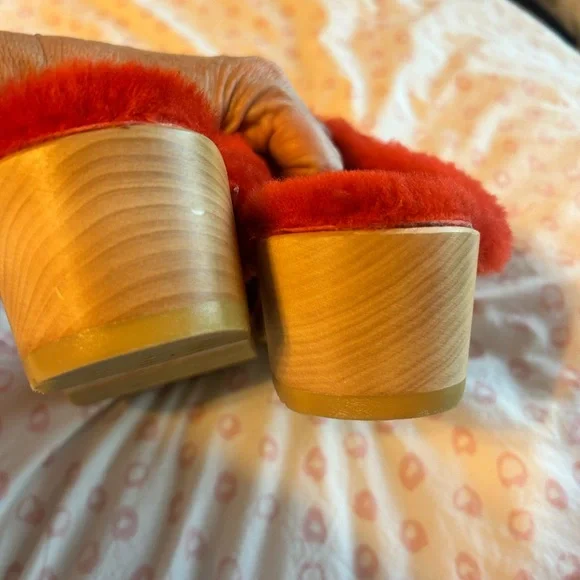 Swedish Hasbeens Red husband shearling clogs - Picture 5 of 7